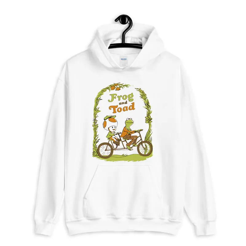 White Hoodie Funny Frog And Toad Sweatshirt