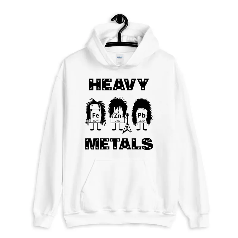 White Hoodie Funny Heavy Metals Science Periodic Table Elements Shirt