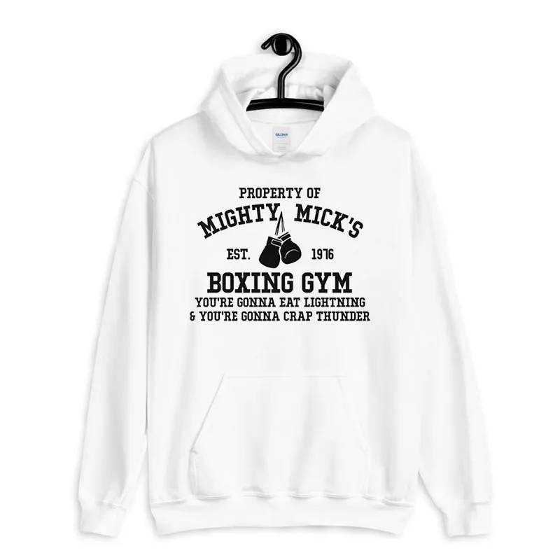 White Hoodie Mighty Mick's Boxing Gym Shirt