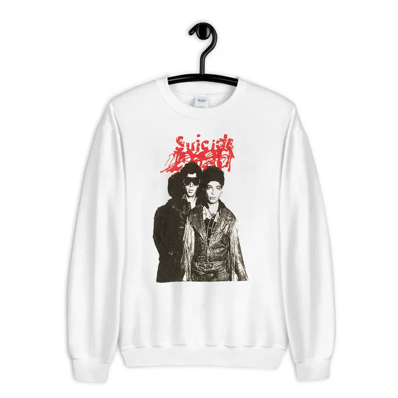 White Sweatshirt Retro Vintage Rock Band Suicide T Shirt