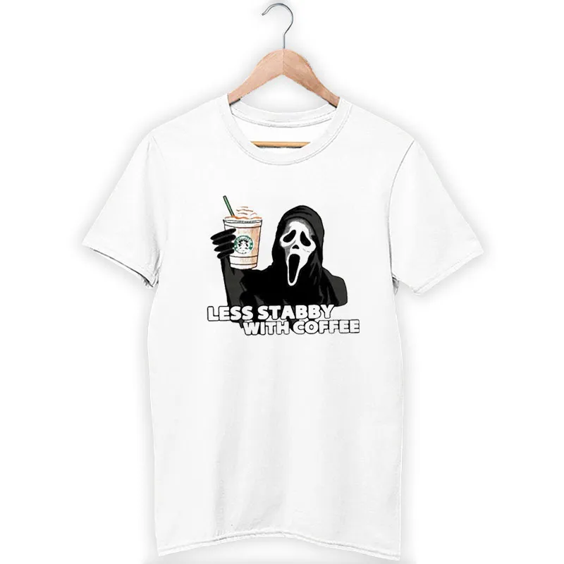 White T Shirt Ghost Less Stabby With Coffee Hoodie