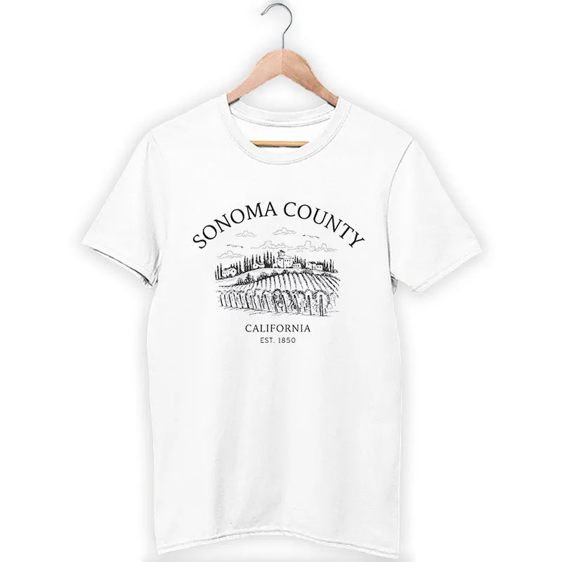 White T Shirt Sonoma County California Wineries Shirt