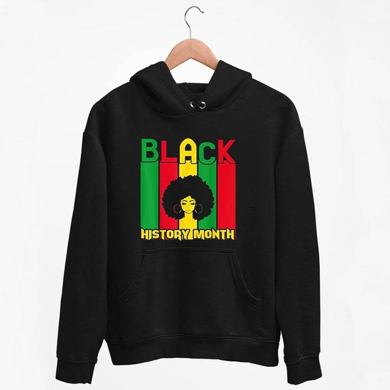 Black Hoodie Black History Month Afro Girl African Pride Shirt