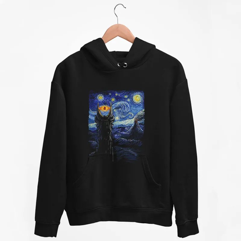 Black Hoodie Mordor Starry Night The Lord Of The Rings Shirt