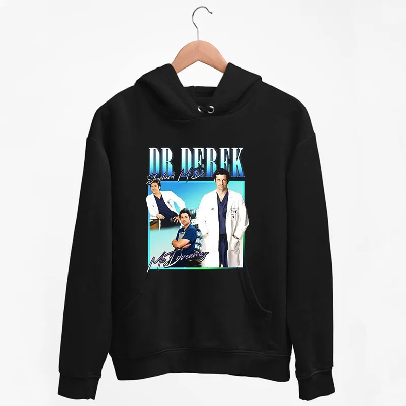 Black Hoodie Retro Vintage Dr Derek Sheperd T Shirt