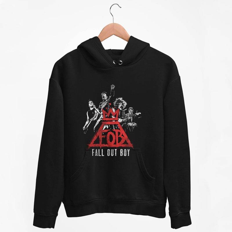 Black Hoodie Retro Vintage Fall Out Boy Rock Band T Shirt