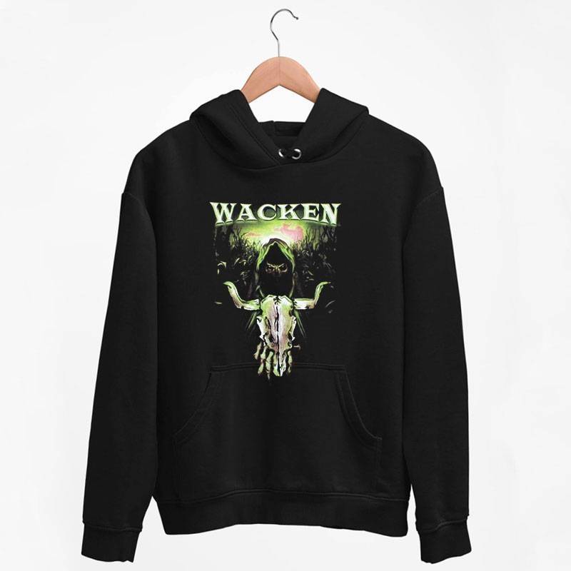 Black Hoodie Retro Vintage Wacken Heavy Metal Rock T Shirt