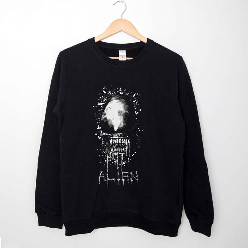 Black Sweatshirt Aliens Xenomorph Hr Giger Horror Nostromo Shirt
