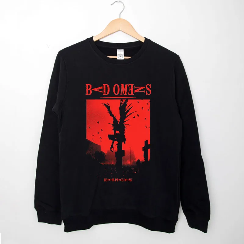 Black Sweatshirt American Rock Band Bad Omens Shinigami T Shirt