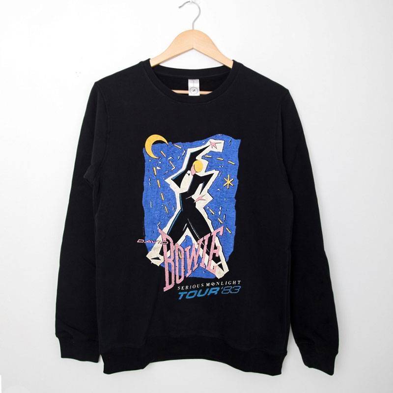 Black Sweatshirt David Bowie Serious Moonlight Tour 83 T Shirt