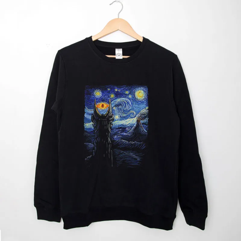 Black Sweatshirt Mordor Starry Night The Lord Of The Rings Shirt