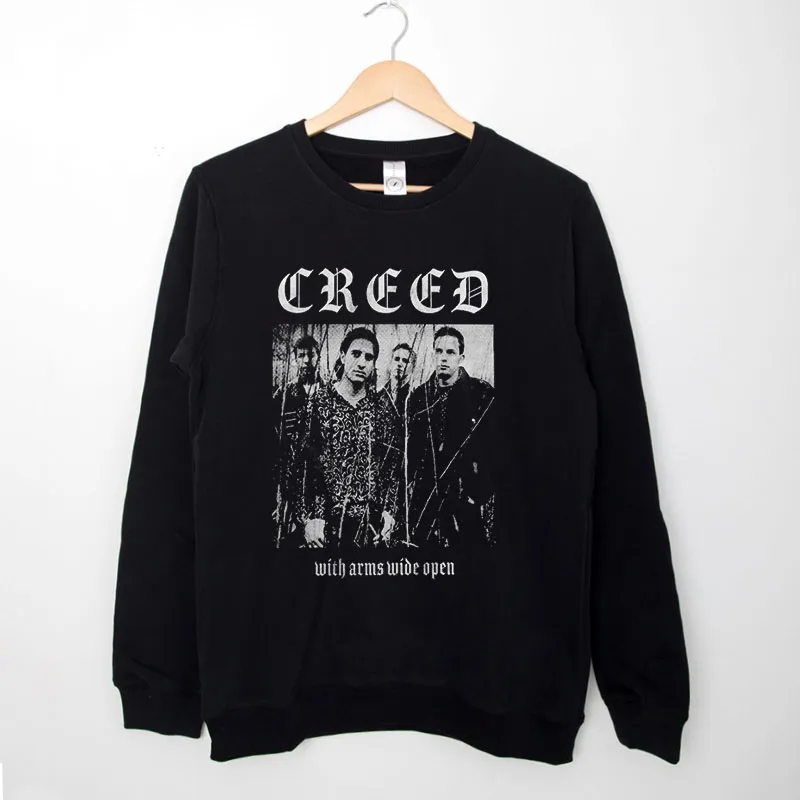 Black Sweatshirt Retro Vintage Creed Metal T Shirt