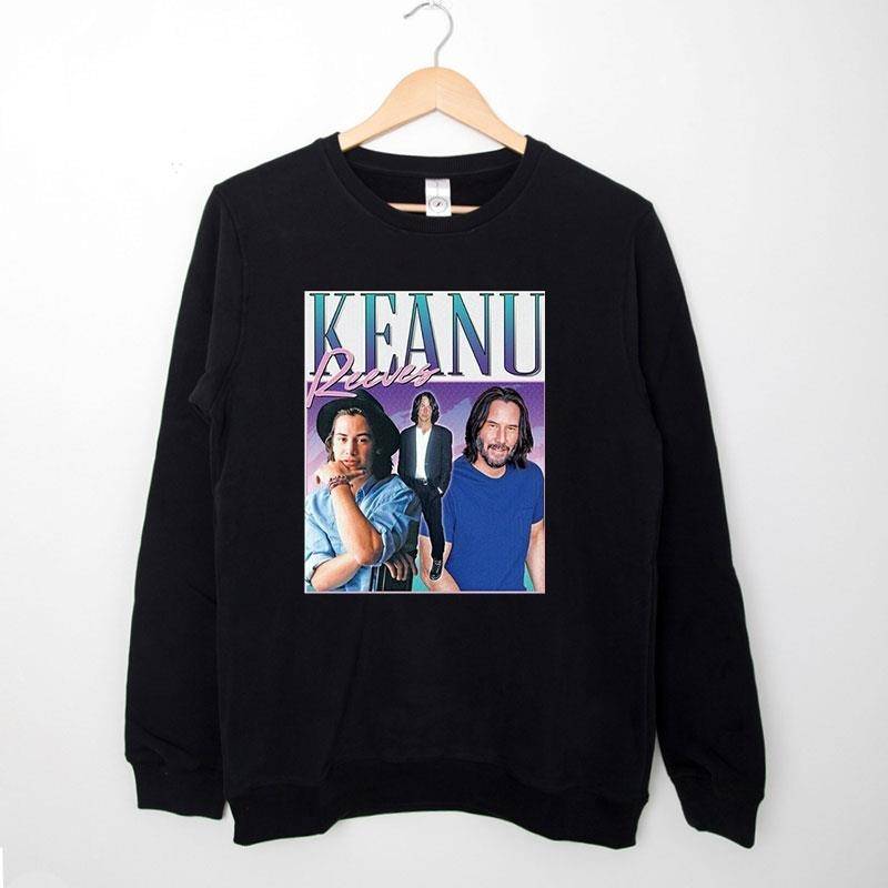 Black Sweatshirt Retro Vintage Keanu Reeves Actor T Shirt