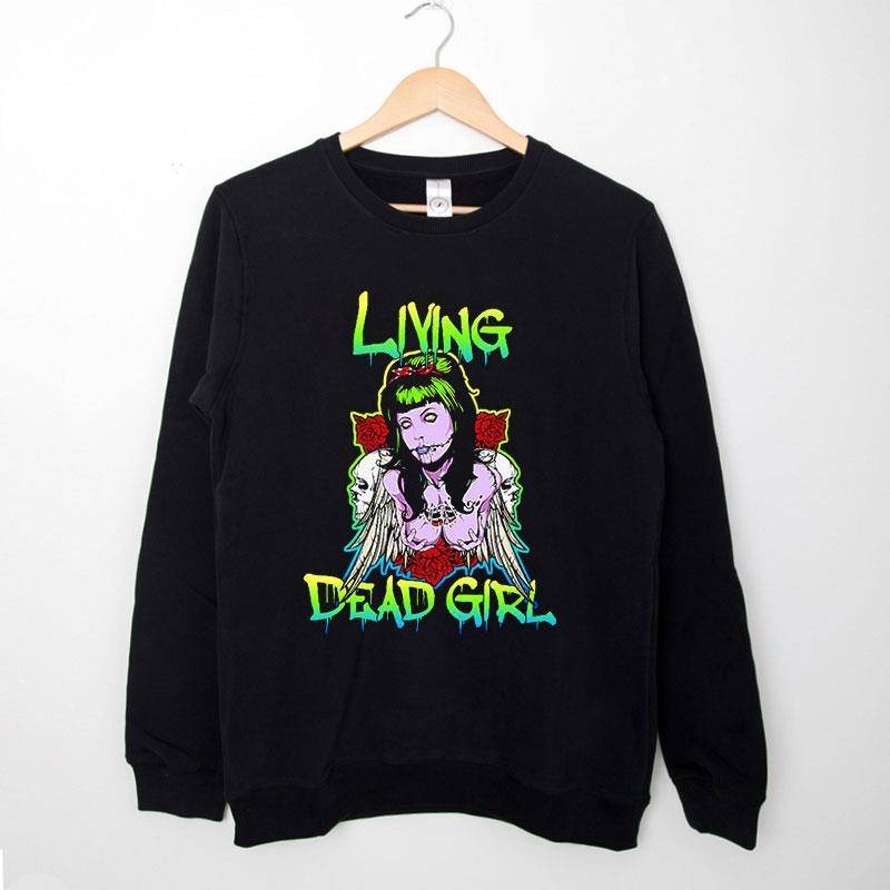 Black Sweatshirt Retro Vintage Living Dead Girl T Shirt