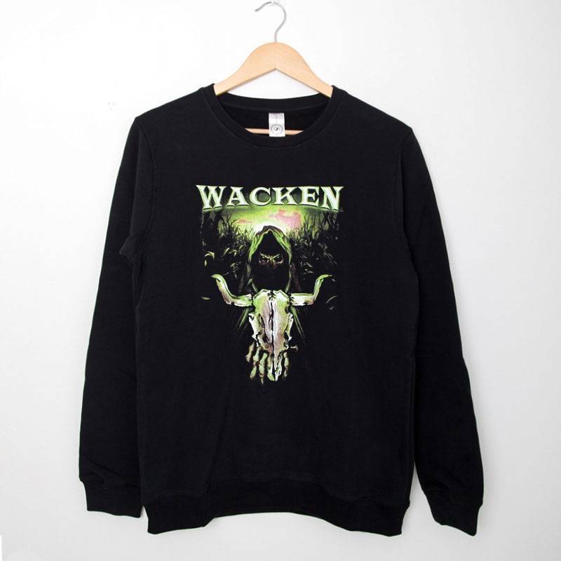 Black Sweatshirt Retro Vintage Wacken Heavy Metal Rock T Shirt