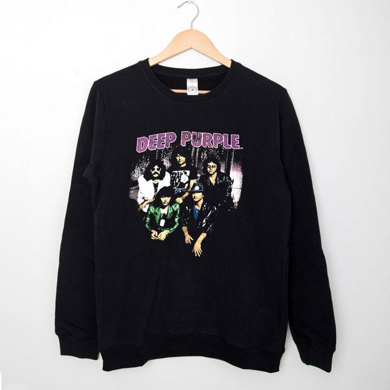 Black Sweatshirt Vintage Deep Purple Band In Concert Shirt