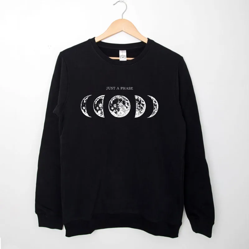 Black Sweatshirt Vintage Inspired Moon Phase Shirt