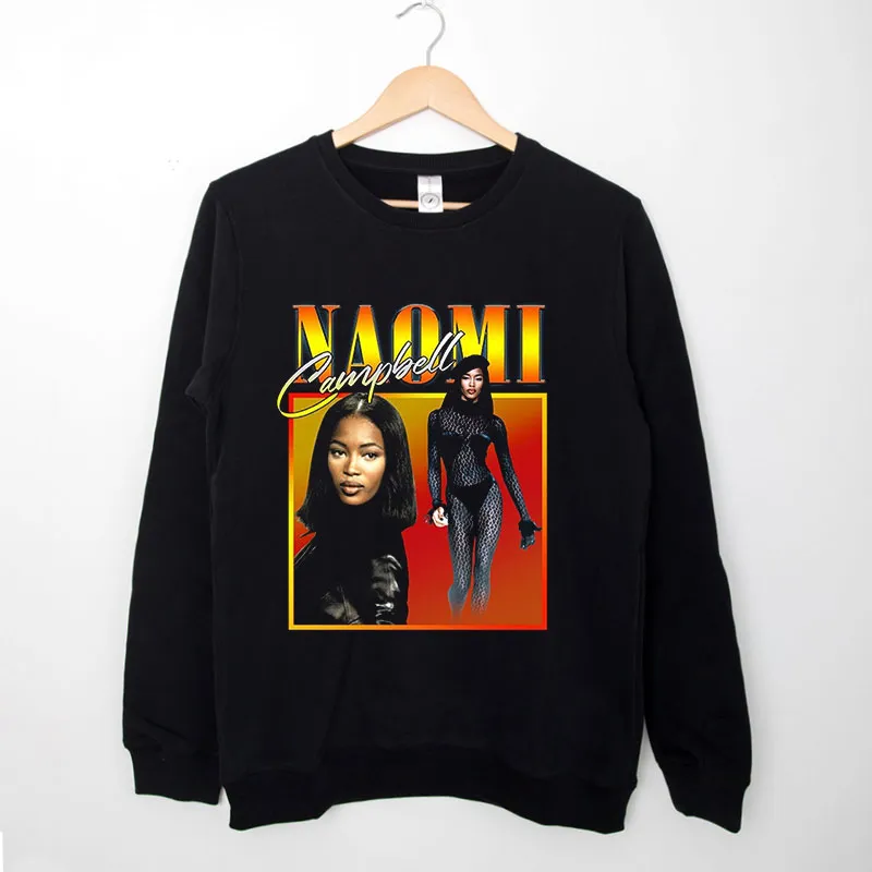 Black Sweatshirt Vintage Inspired Naomi Campbell T Shirt