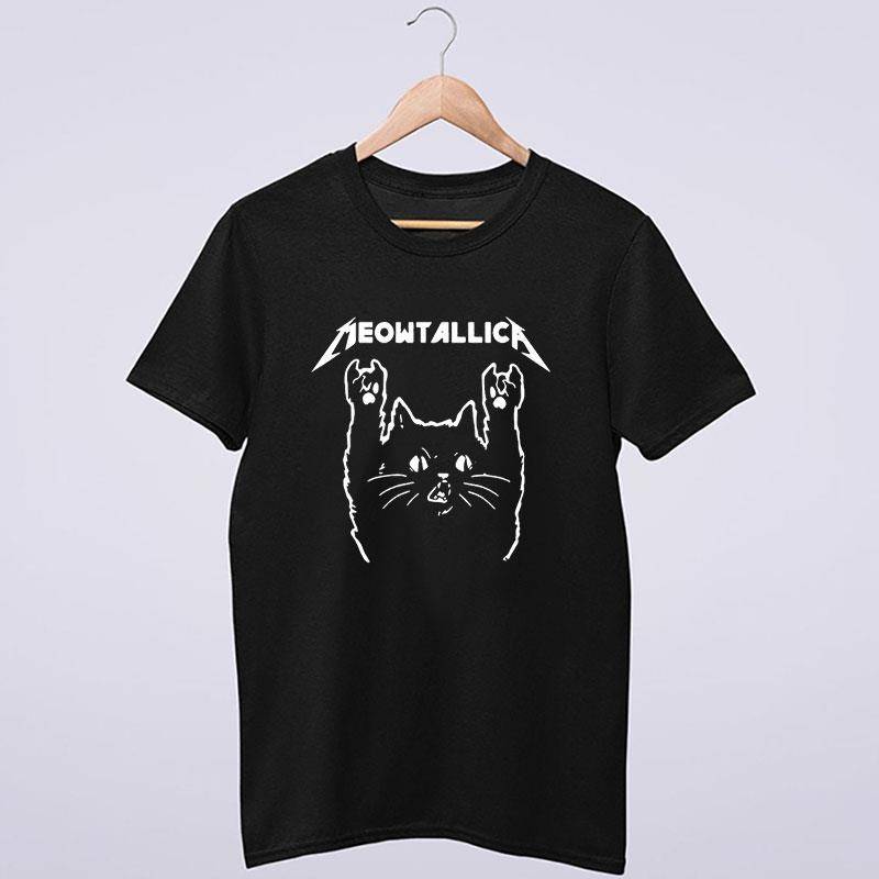 Funny Meowtallica Rock Cat Metal T Shirt