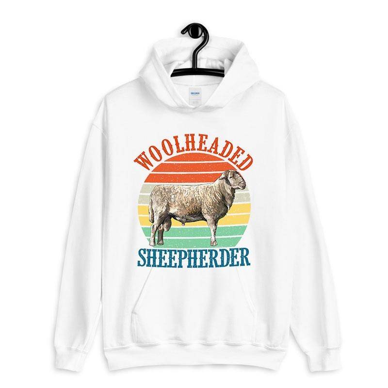 White Hoodie Vintage Inspired Woolheaded Sheepherder Shirt