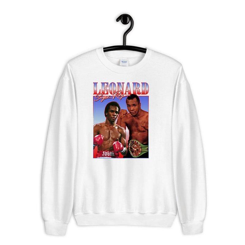 White Sweatshirt 90s Vintage Sugar Ray Leonard T Shirt