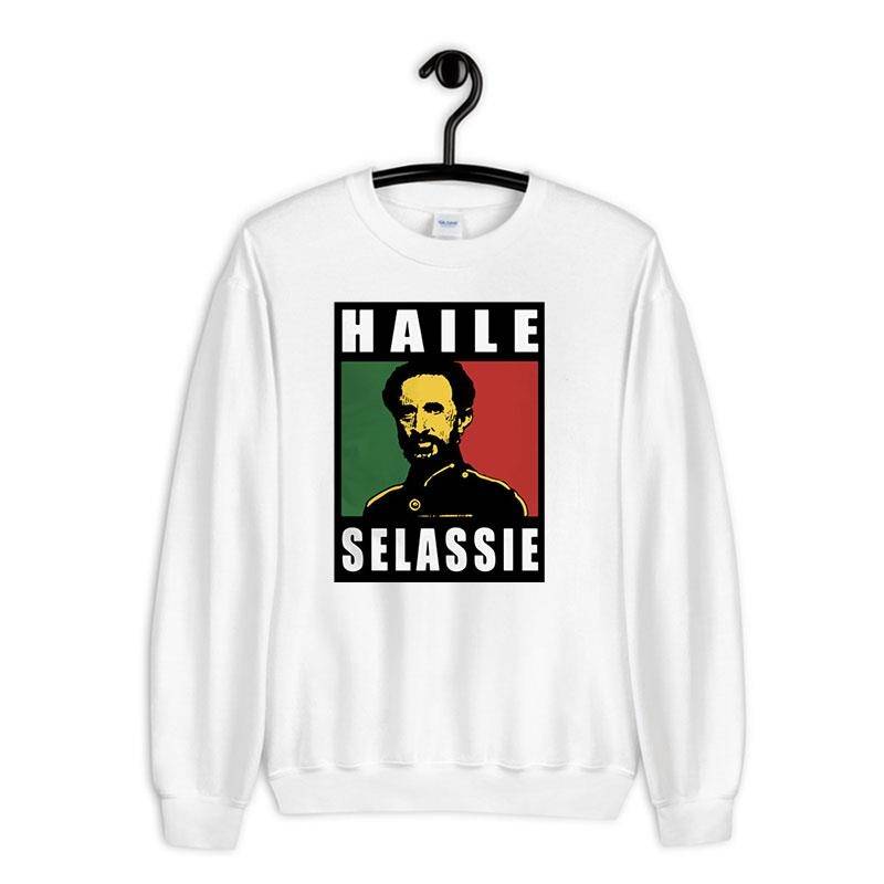 White Sweatshirt Vintage Inspired Haile Selassie Emperor T Shirt