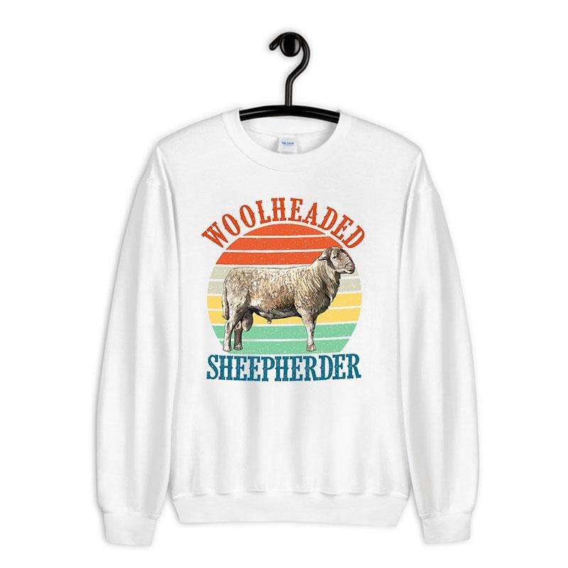 White Sweatshirt Vintage Inspired Woolheaded Sheepherder Shirt